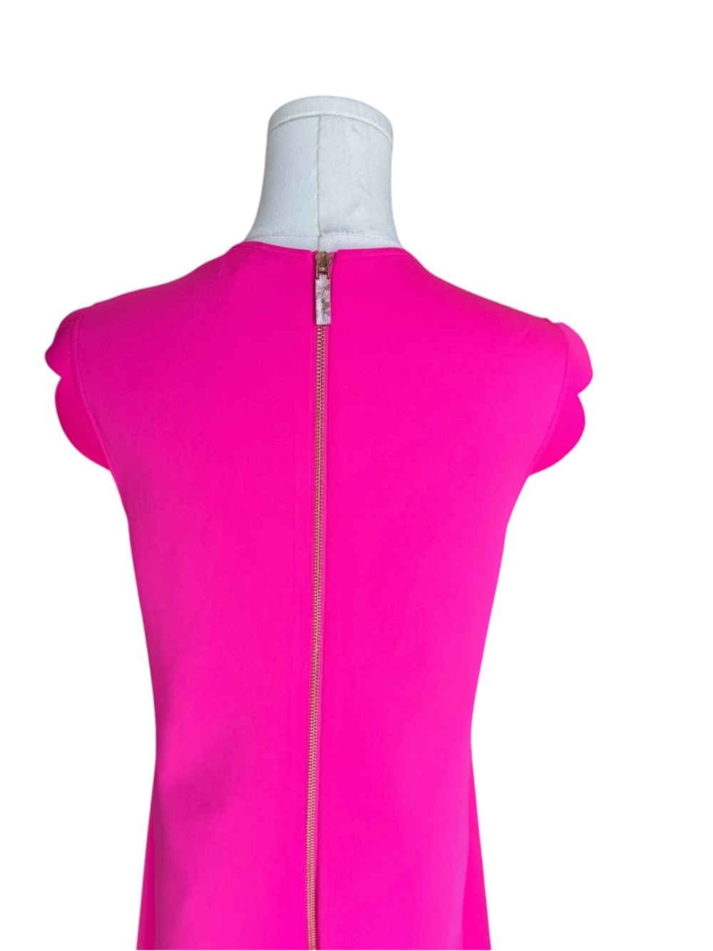 Ted Baker - Torrrii Tunic Shift Dress Hot Pink Scalloped Trim Size 2 (US 4–6) - Picture 5 of 9